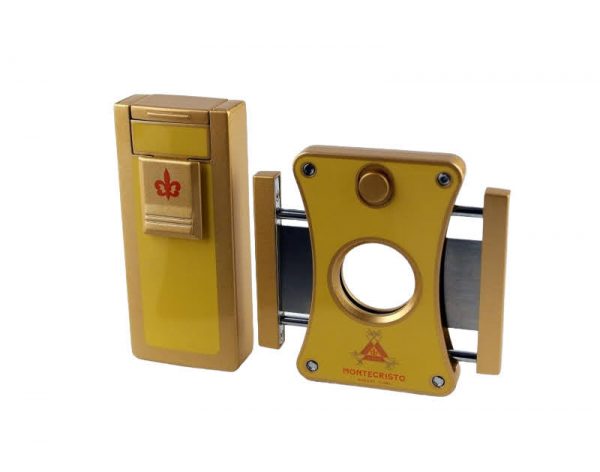 MONTECRISTO CIGAR CUTTER AND LIGHTER SET